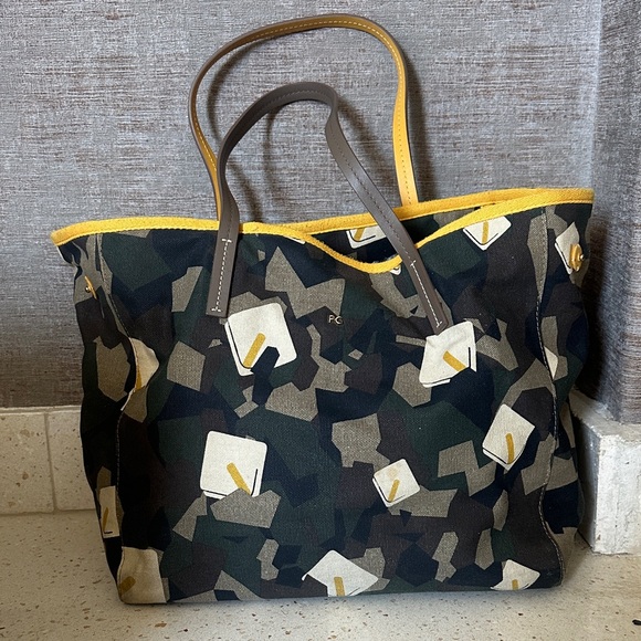 Camouflage Tote Bag with Yellow Trim - Picture 1 of 1